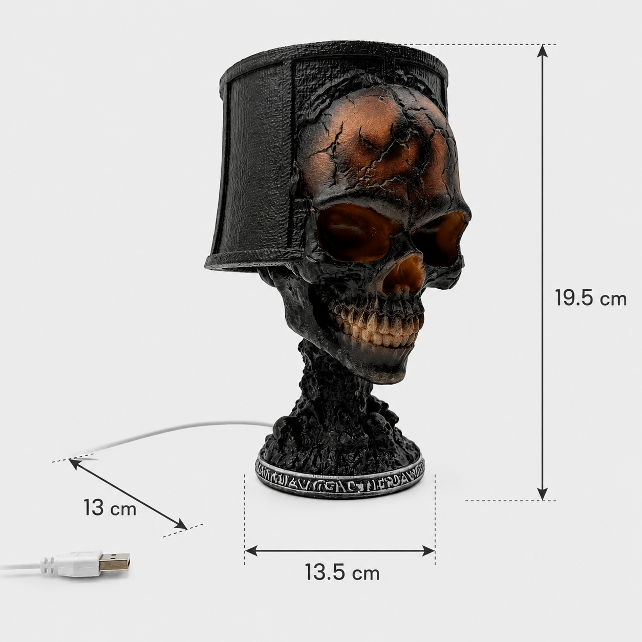 Totenkopf-Lampe Lava-Effekt – Düsteres Design für Schlafzimmer und Gaming-Raum -    Zorenza