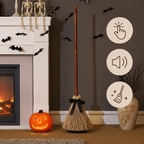 Herbstkranz-Besen Deko mit Reisig-Optik für Halloween -    Zorenza