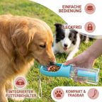 Hunde Trinkflasche 3-in-1 mit Futterbehälter und Abfallbeutel -    Zorenza