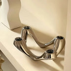 Kerzenhalter Keramik Wellenform 4-armig -    Zorenza