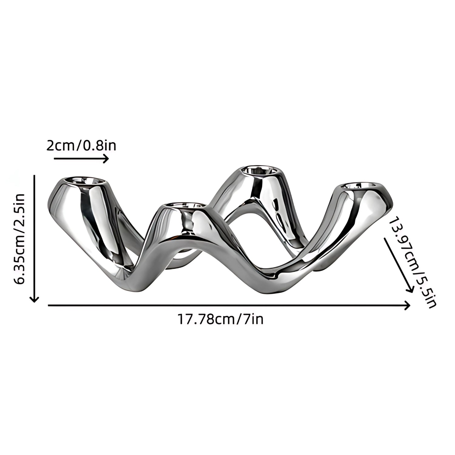 Kerzenhalter Keramik Wellenform 4-armig -    Zorenza