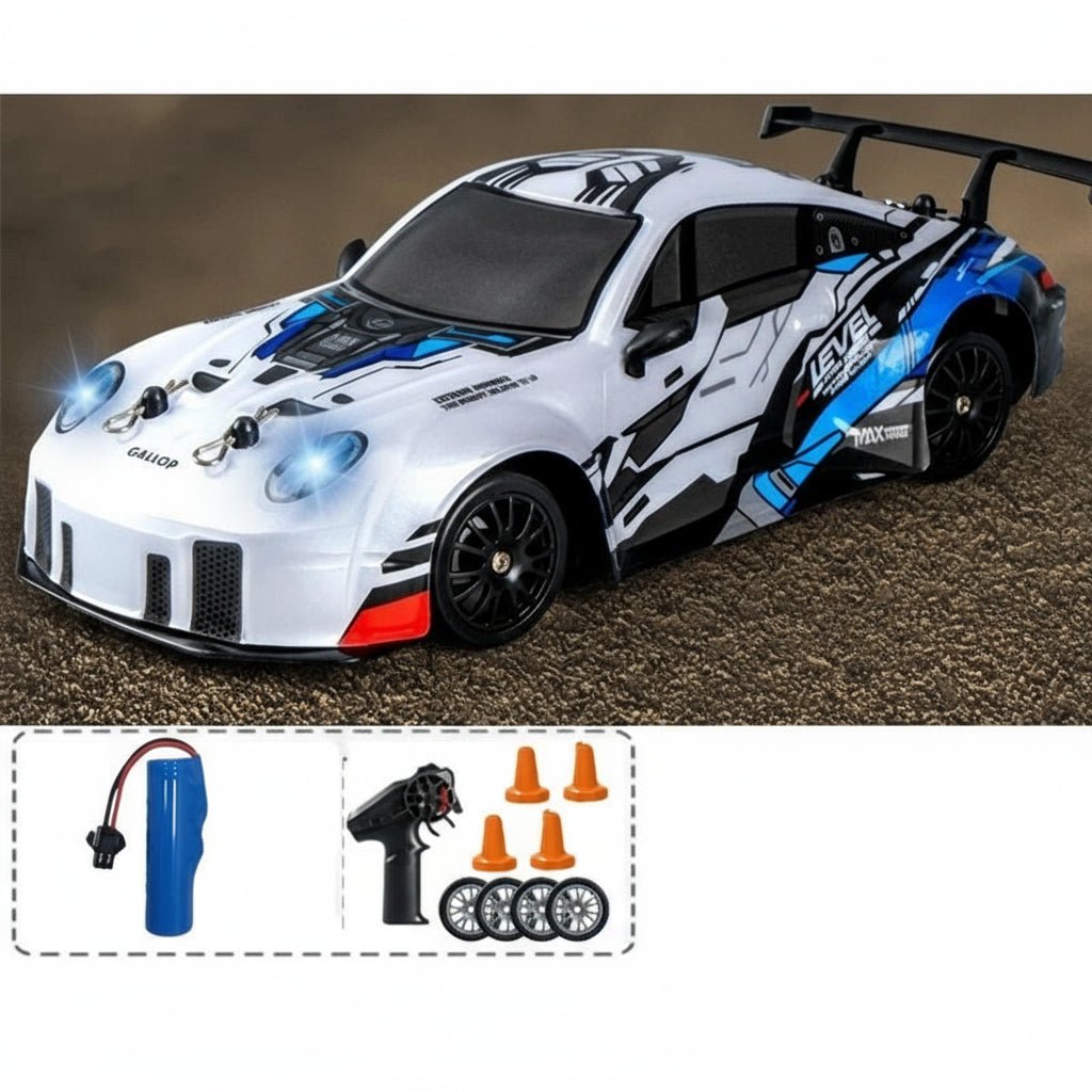 RC-Driftwagen 1:24 mit LED-Beleuchtung und Doppelreifen -    Zorenza
