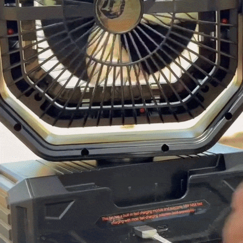 Campingventilator mit LED-Beleuchtung, 40.000 mAh Akku & Powerbank-Funktion -    Zorenza