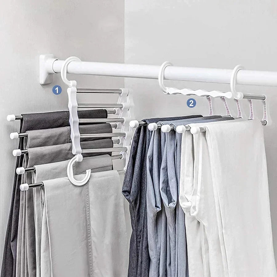 Platzsparender Kleiderbügel 5-in-1 aus Edelstahl Zorenza