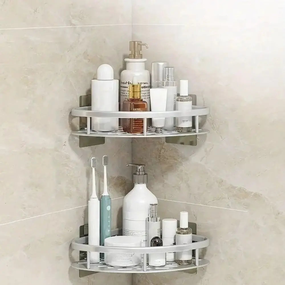 Eck-Duschregal – Bohrloses Aluminium-Wandregal für Bad & Dusche Zorenza