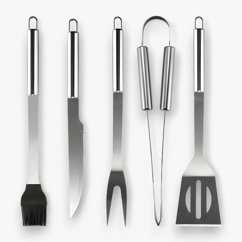 Edelstahl-Grillbesteck-Set mit Tragetasche – 3-teilig oder 5-teilig Zorenza