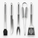 Stainless Steel Grill Cutlery Set with Carrying Bag – 3-piece or 5-piece