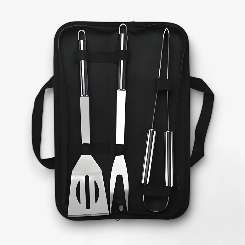 Edelstahl-Grillbesteck-Set mit Tragetasche – 3-teilig oder 5-teilig Zorenza