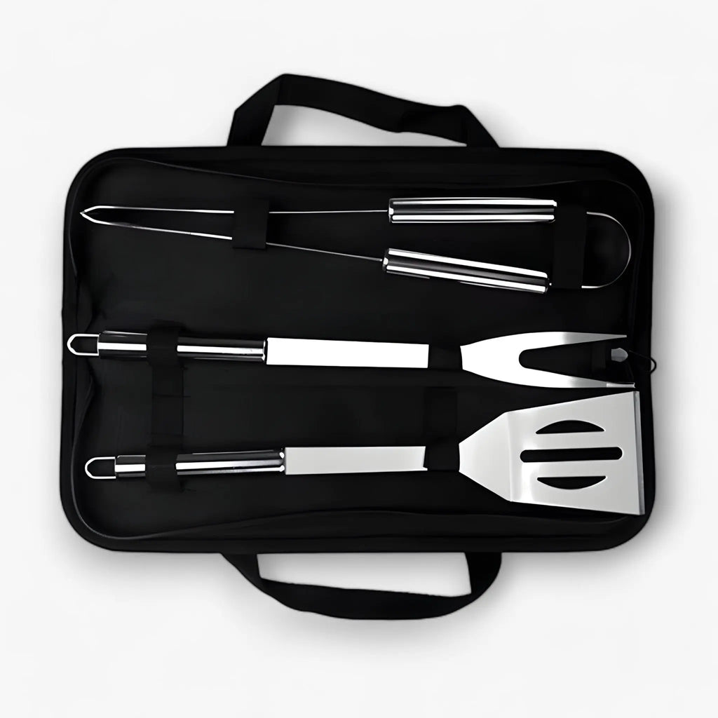 Edelstahl-Grillbesteck-Set mit Tragetasche – 3-teilig oder 5-teilig Zorenza