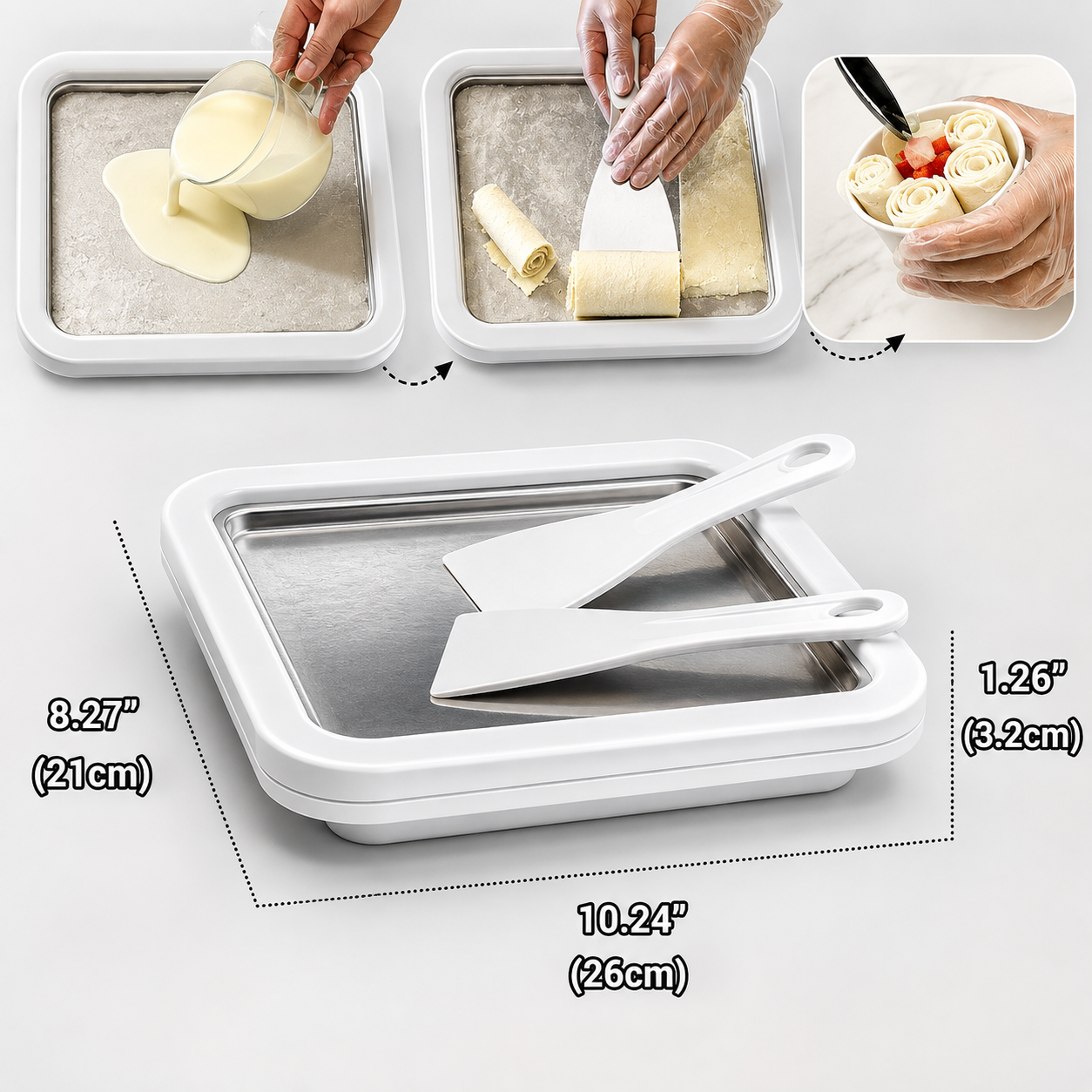 Eisrollenplatte Mini für hausgemachte Ice Cream Rolls -    Zorenza