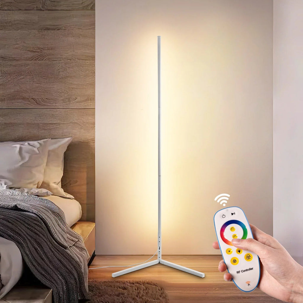 Stimmungsvolles Ecklicht für Ihr Zuhause – Dimmbare LED-Stehlampe mit Fernbedienung -    Zorenza