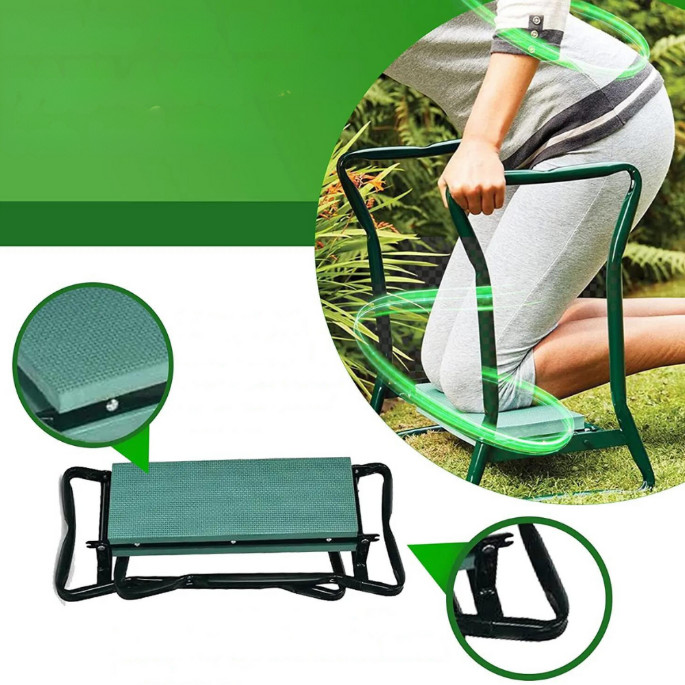 Faltbare Garten-Kniebank mit Sitzfunktion und Werkzeugtasche Zorenza