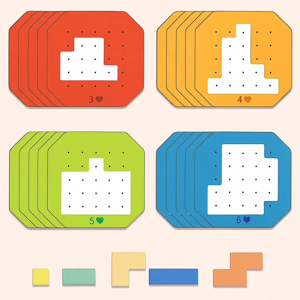 Holzpuzzle Logikspiel mit 108 Bausteinen für Kinder -    Zorenza