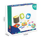 Holzpuzzle Logikspiel mit 108 Bausteinen für Kinder -    Zorenza