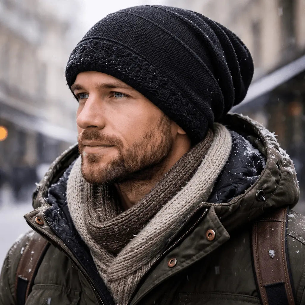 Fleecegefütterte Slouchy-Mütze – Warm und Bequem Zorenza