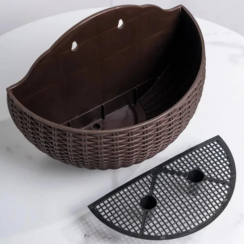 Wandtopf Rattan-Optik für vertikale Begrünung -    Zorenza