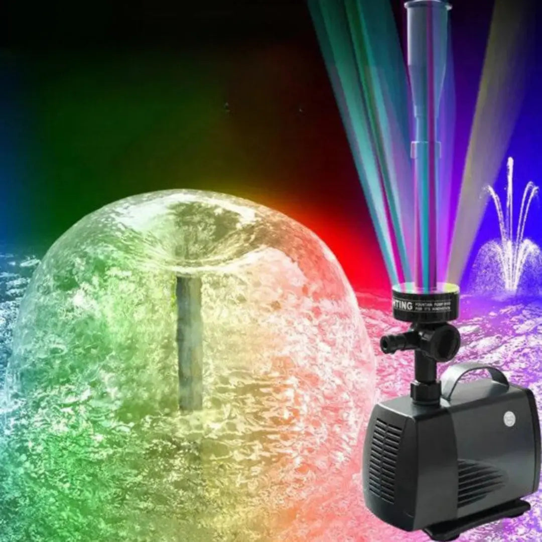 Gartenbrunnen-Pumpe mit 12 LED-Leuchten Zorenza