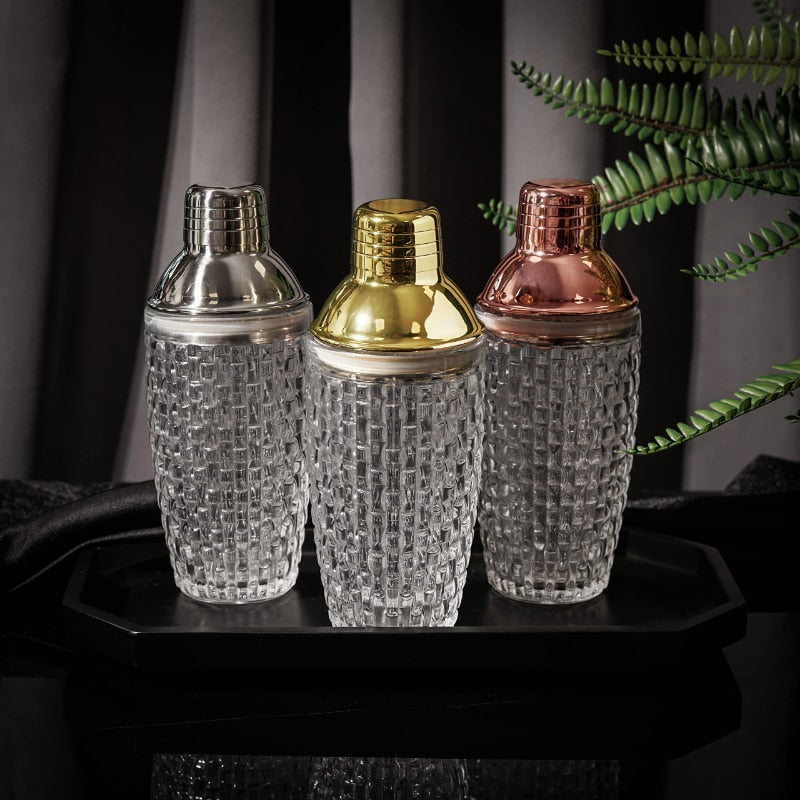 Cocktailshaker mit Kristallglas und Edelstahl-Oberteil -    Zorenza