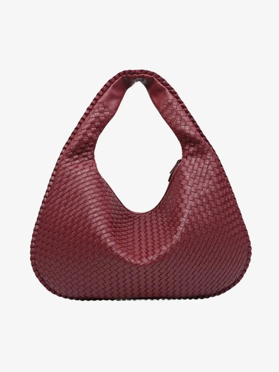 Geflochtene Leder-Hobo-Bag mit Reißverschluss Zorenza