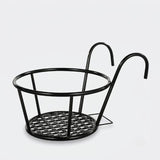 Balcony pot holder with hook – set of 3, black, no drilling, weatherproof