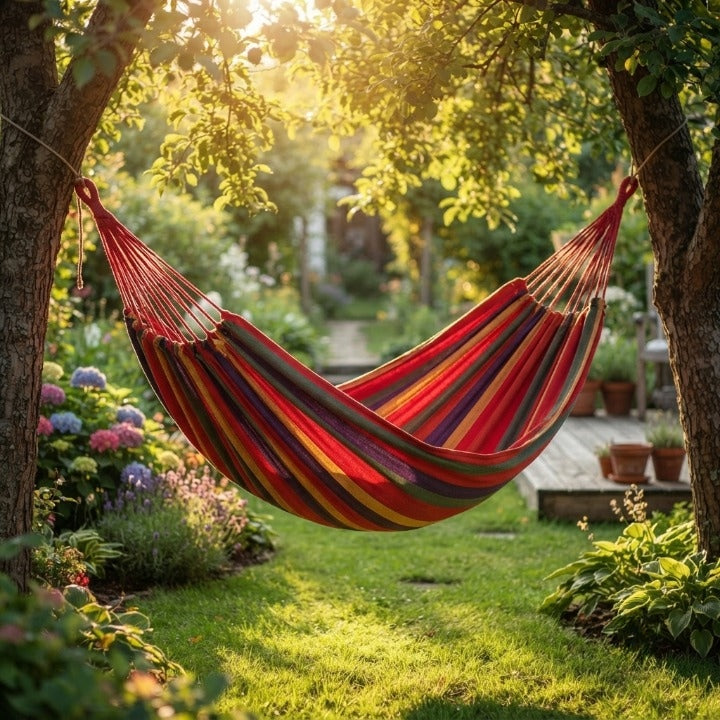 Hängematte Baumwolle faltbar für Garten und Balkon -    Zorenza