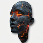 Wandleuchte Gesichts-Skulptur mit beleuchteten Rissen -    Zorenza