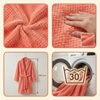 Kuscheliger Fleece-Bademantel mit Schalkragen — flauschig warm vom Bad bis zum Sofa -    Zorenza