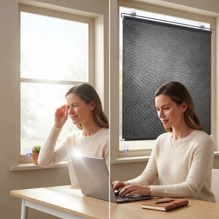 Fensterrollo mit UV-Schutz – selbsthaftend, ohne Bohren -    Zorenza