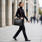 Lederhandtasche mit Fronttaschen — Elegant & Vielseitig Tragbar -    Zorenza