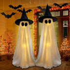 Leuchtender Geist mit Hexenhut – Halloween-Dekoration -    Zorenza