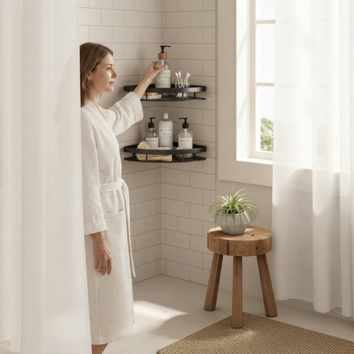 Eckregal Aluminium ohne Bohren für Dusche und Bad -    Zorenza