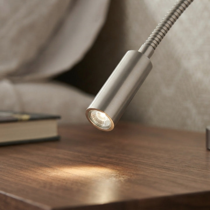 Verstellbare Wandleselampe mit Schwanenhals-Arm, 3 Lichtfarben (3000–6000 K) -    Zorenza