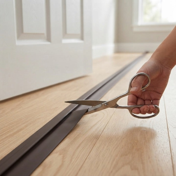Selbstklebende Türdichtung aus Silikon, 5er-Set, 100 cm, Spaltschutz bis 2 cm -    Zorenza
