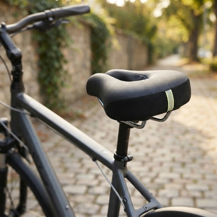 Fahrradsattel nasenlos mit Druckentlastung und Federdämpfung -    Zorenza
