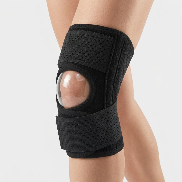 Kniebandage mit Seitenstützen und Klettverschluss, atmungsaktiv, M bis 3XL -    Zorenza