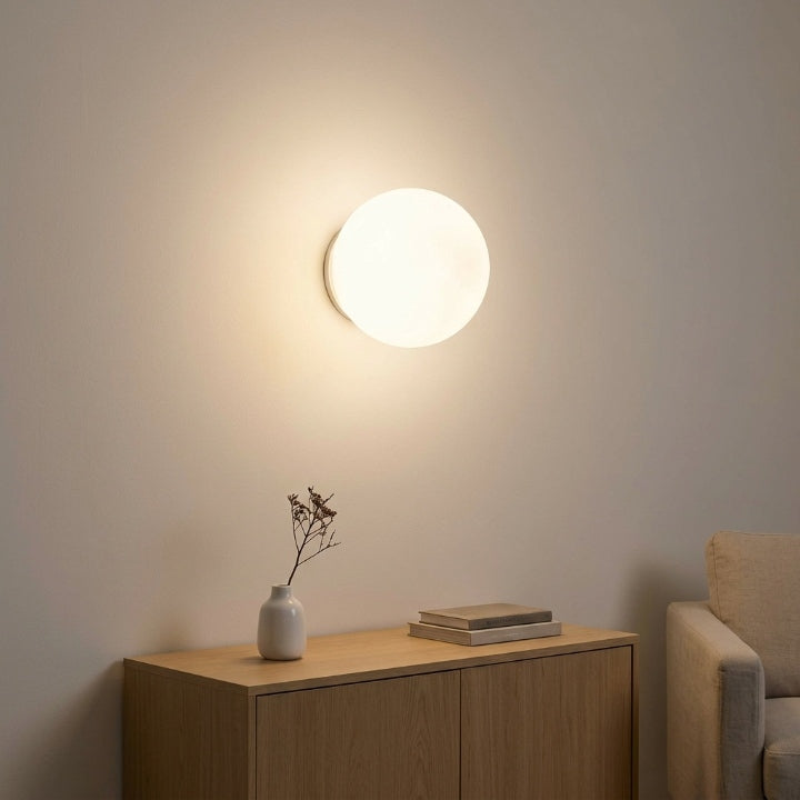 LED Kugel-Wandleuchte aus mattiertem Glas, Ø 12, 15 oder 20 cm -    Zorenza