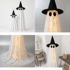 Leuchtender Geist mit Hexenhut – Halloween-Dekoration -    Zorenza