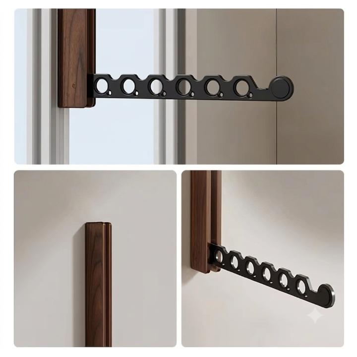 Klappbarer Wandkleiderständer aus Holz mit Platzspar-Design -    Zorenza