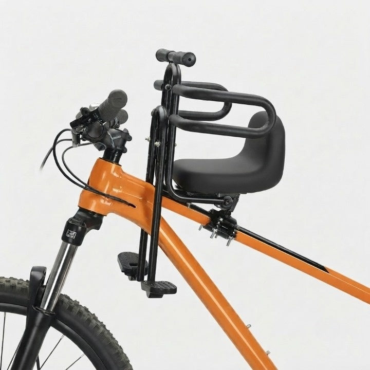 Fahrrad-Kindersitz vorne mit Klappfußrasten und Haltestange -    Zorenza