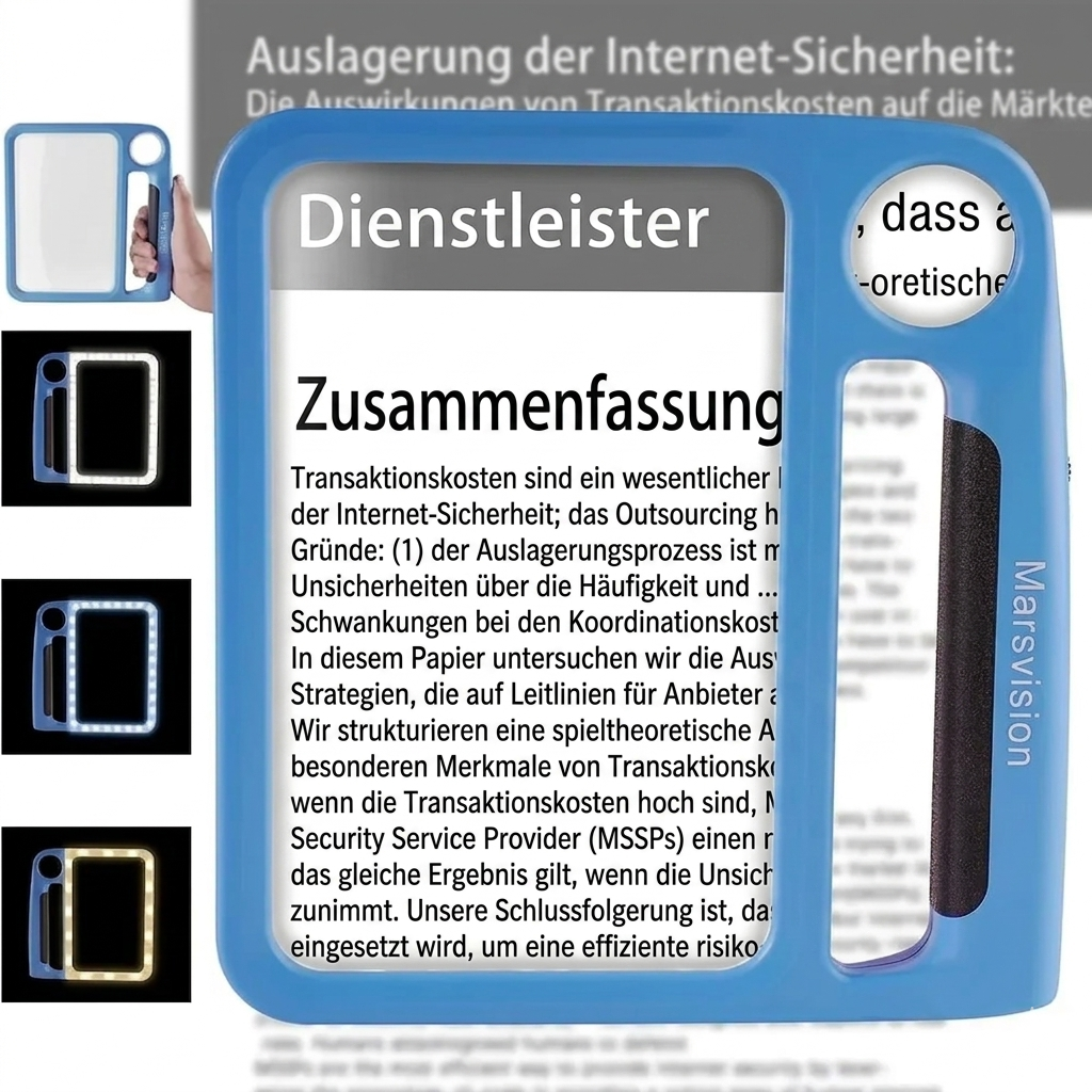 LED Leselupe — 5- & 10-fache Vergrößerung, USB-aufladbar mit 48 LEDs -    Zorenza