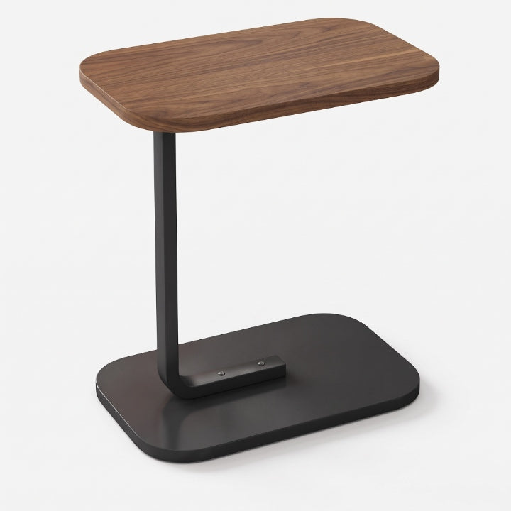 C-förmiger Beistelltisch aus Holz und Metall, schiebt sich unter Sofa oder Bett, 45 × 28 cm, Höhe 60 cm -    Zorenza