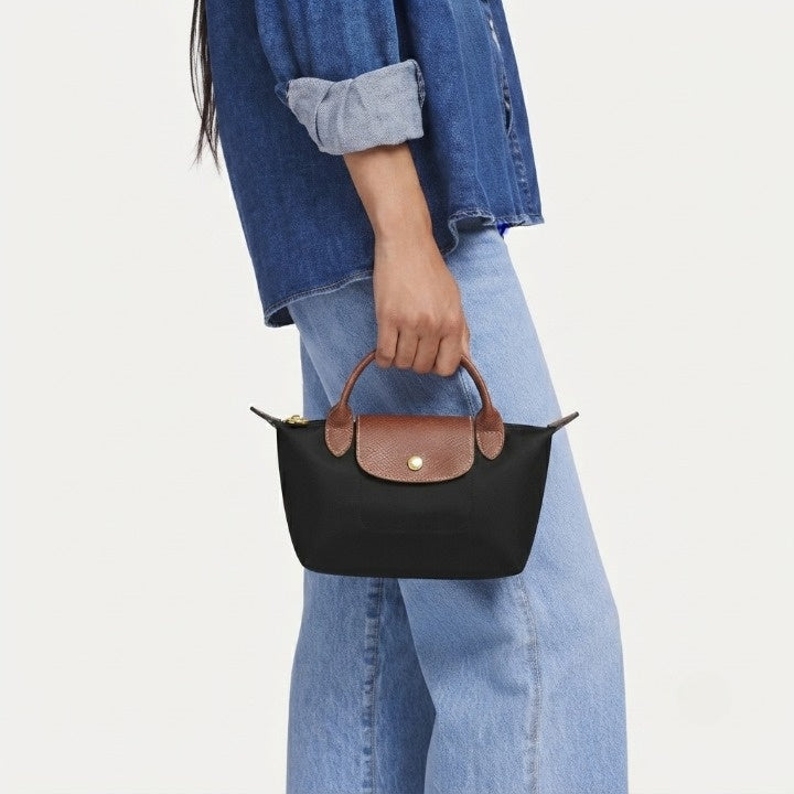 Mini-Handtasche mit Lederdetails und Goldverschluss -    Zorenza
