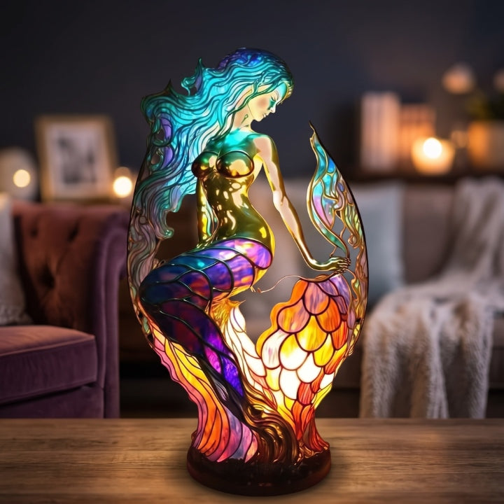 Tierlampe im Tiffany-Stil aus Buntglas, 17 cm, USB-betrieben, 11 Motive -    Zorenza