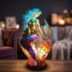 Tierlampe im Tiffany-Stil aus Buntglas, 17 cm, USB-betrieben, 11 Motive -    Zorenza