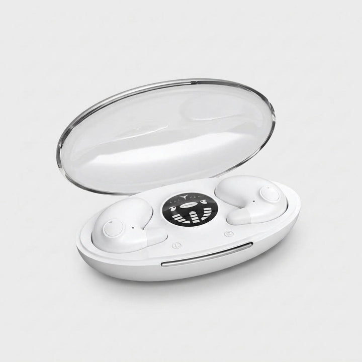 Ultra-flache Bluetooth In-Ear-Kopfhörer für Seitenschläfer, IPX5, 24 Std. Akku -    Zorenza