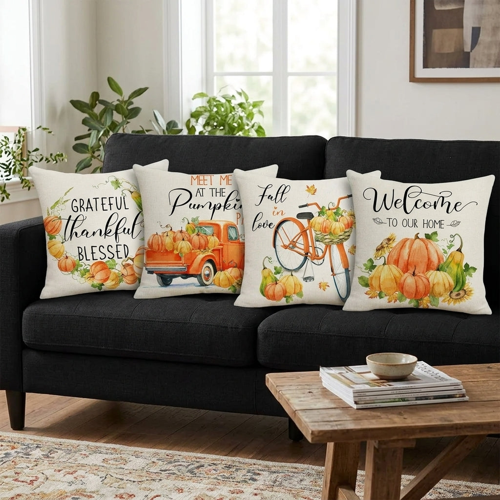 Dekokissen Kürbis-Design Baumwollecm -    Zorenza