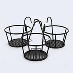 Balkon-Topfhalter mit Haken – 3er-Set, Schwarz, ohne Bohren, wetterfest -    Zorenza