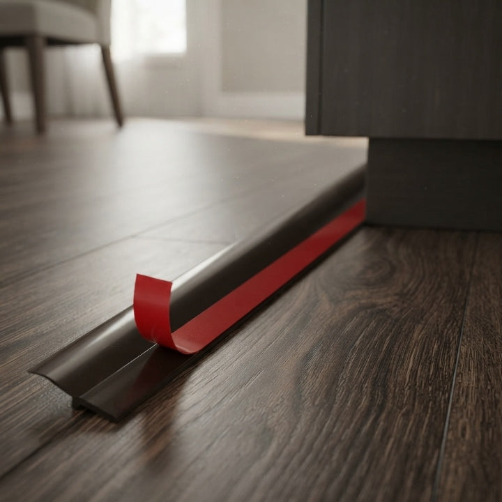 Selbstklebende Türdichtung aus Silikon, 5er-Set, 100 cm, Spaltschutz bis 2 cm -    Zorenza