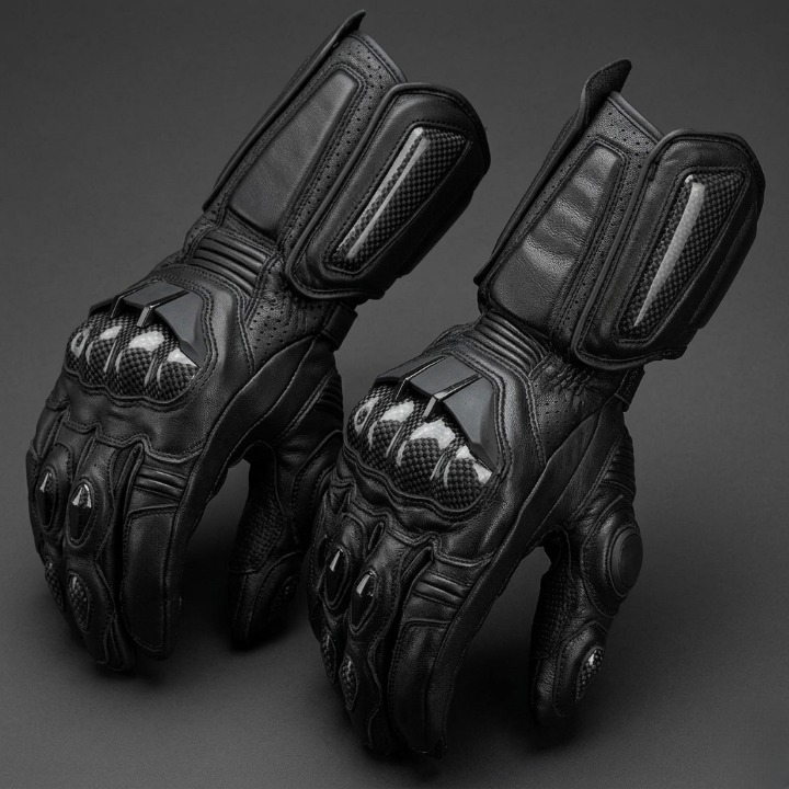 Motorradhandschuhe aus Leder mit Protektoren -    Zorenza