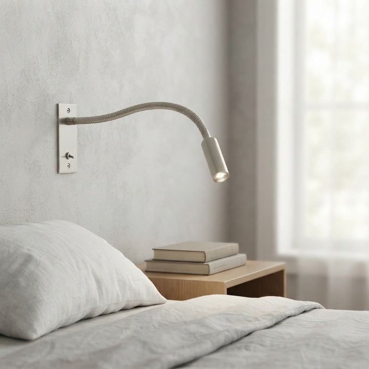 Verstellbare Wandleselampe mit Schwanenhals-Arm, 3 Lichtfarben (3000–6000 K) -    Zorenza